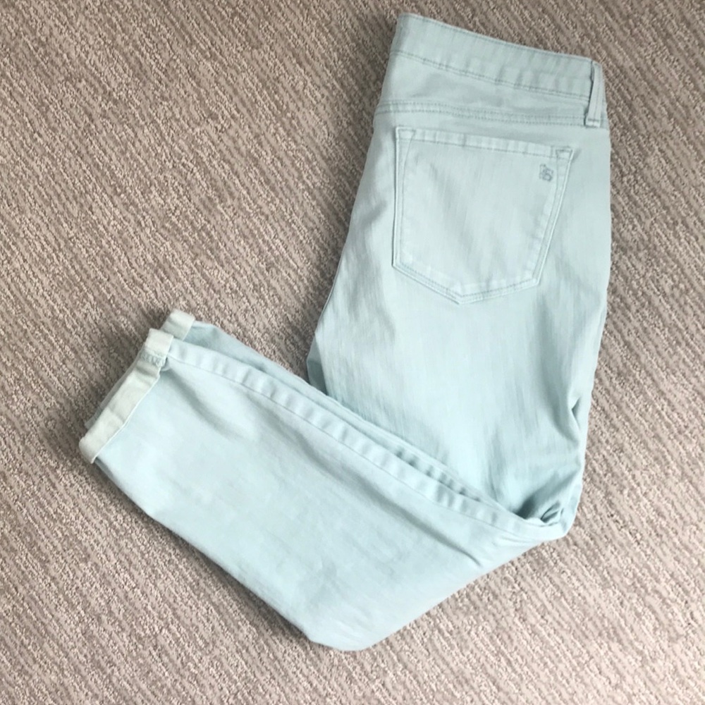 Jessica Simpson rolled crop skinny pale blue